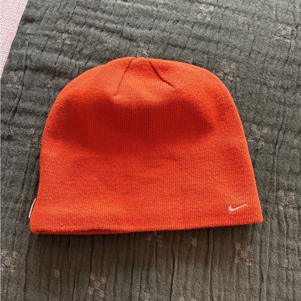 Nike Bright Orange Knit Cap with Subtle Tag